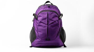 AI generated Purple Daypack Bag isolated on white background with copy space for advertisement. AI Generated photo