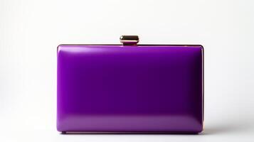 AI generated Purple Box Clutch Bag isolated on white background with copy space for advertisement. AI Generated photo