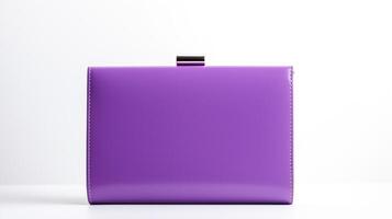 AI generated Purple Box Clutch Bag isolated on white background with copy space for advertisement. AI Generated photo