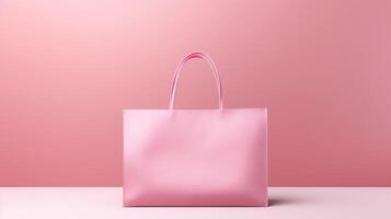 AI generated Pink Tote Bag isolated on white background with copy space for advertisement. AI Generated photo