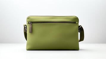 AI generated Olive Green Crossbody Bag isolated on white background with copy space for advertisement. AI Generated photo