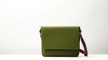 AI generated Olive Green Crossbody Bag isolated on white background with copy space for advertisement. AI Generated photo