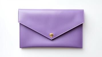 AI generated Purple Envelope Clutch Bag isolated on white background with copy space for advertisement. AI Generated photo