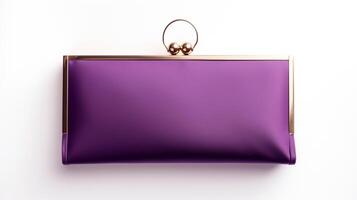 AI generated Purple Frame Clutch Bag isolated on white background with copy space for advertisement. AI Generated photo