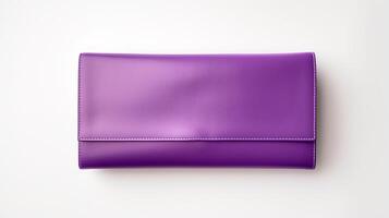 AI generated Purple Hardcase Clutch Bag isolated on white background with copy space for advertisement. AI Generated photo