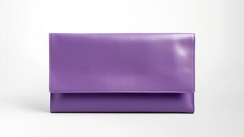 AI generated Purple Foldover Clutch Bag isolated on white background with copy space for advertisement. AI Generated photo