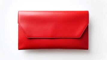 AI generated Red Clutch Bag isolated on white background with copy space for advertisement. AI Generated photo