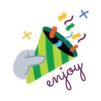 Trendy Enjoy Party vector