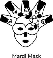 Trendy Mardi Mask vector