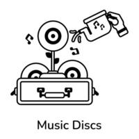 Trendy Music Discs vector