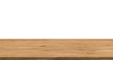 leeg ceder wit hout tafel top met geïsoleerd transparant achtergrond, blanco aanrecht voor Product montage reclame png