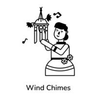 Trendy Wind Chimes vector