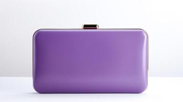 AI generated Purple Box Clutch Bag isolated on white background with copy space for advertisement. AI Generated photo