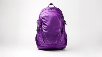 AI generated Purple Daypack Bag isolated on white background with copy space for advertisement. AI Generated photo