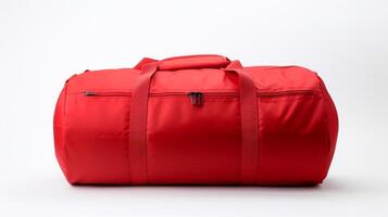 AI generated Red Duffel Bag isolated on white background with copy space for advertisement. AI Generated photo