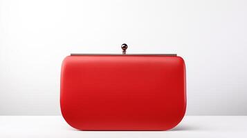 AI generated Red Clutch Bag isolated on white background with copy space for advertisement. AI Generated photo