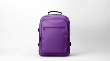 AI generated Purple Rolling Backpack Bag isolated on white background with copy space for advertisement. AI Generated photo