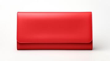 AI generated Red Foldover Clutch Bag isolated on white background with copy space for advertisement. AI Generated photo