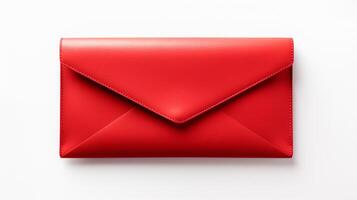 AI generated Red Envelope Clutch Bag isolated on white background with copy space for advertisement. AI Generated photo