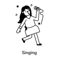 Trendy Singing Concepts vector