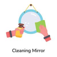 Trendy Cleaning Mirror vector