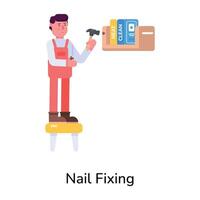 Trendy Nail Fixing vector