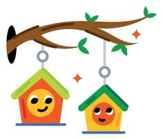 Trendy Birdhouses Concepts vector