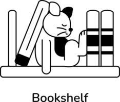 Trendy Bookshelf Concepts vector