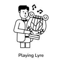 Trendy Playing Lyre vector