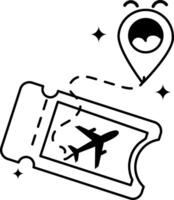 Trendy Plane Ticket vector