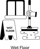 Trendy Wet Floor vector