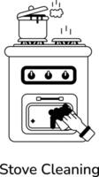Trendy Stove Cleaning vector