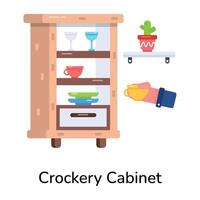 Trendy Crockery Cabinet vector