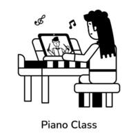 Trendy Piano Class vector