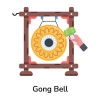 Trendy Gong Bell vector