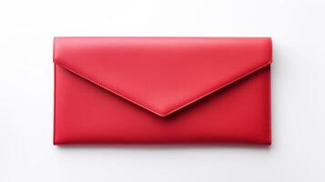 AI generated Red Envelope Clutch Bag isolated on white background with copy space for advertisement. AI Generated photo