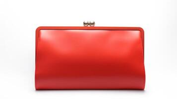 AI generated Red Frame Clutch Bag isolated on white background with copy space for advertisement. AI Generated photo