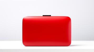 AI generated Red Minaudiere Bag isolated on white background with copy space for advertisement. AI Generated photo