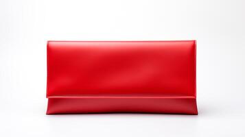 AI generated Red Foldover Clutch Bag isolated on white background with copy space for advertisement. AI Generated photo