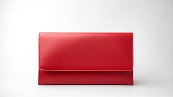 AI generated Red Foldover Clutch Bag isolated on white background with copy space for advertisement. AI Generated photo