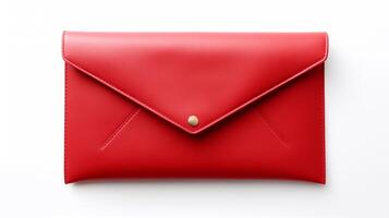 AI generated Red Envelope Clutch Bag isolated on white background with copy space for advertisement. AI Generated photo