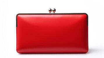 AI generated Red Frame Clutch Bag isolated on white background with copy space for advertisement. AI Generated photo