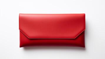 AI generated Red Foldover Clutch Bag isolated on white background with copy space for advertisement. AI Generated photo