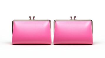 AI generated Pink Frame Clutch Bag isolated on white background with copy space for advertisement. AI Generated photo