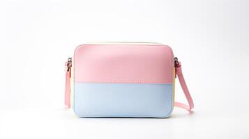 AI generated Pastel Colors Crossbody Bag isolated on white background with copy space for advertisement. AI Generated photo