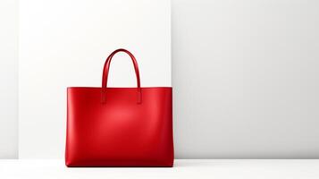 AI generated Red Tote Bag isolated on white background with copy space for advertisement. AI Generated photo