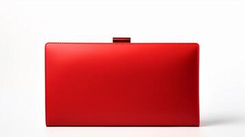 AI generated Red Box Clutch Bag isolated on white background with copy space for advertisement. AI Generated photo