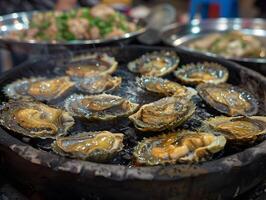 AI generated Jeju Island seafood fresh catch grilled abalone local specialty photo