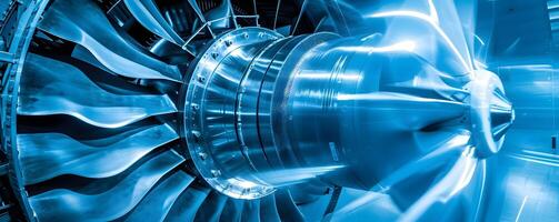 AI generated Mechanical engineer refining a jet engine photo