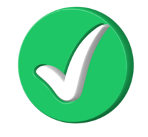 3d Lista de Verificación firmar icono marca de verificación, acuerdo, aprobado png
